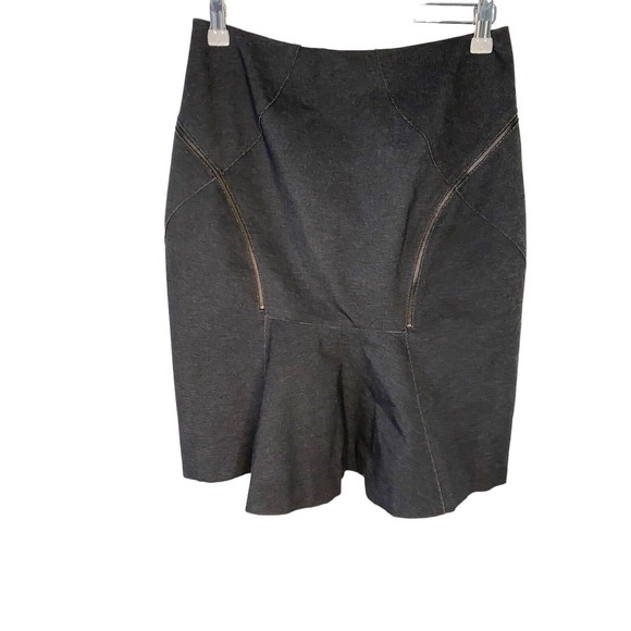 Elie Tahari Skirt Zippered Pencil Skirt Womens 2 Charcoal - Picture 2 of 11